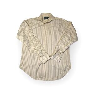 Polo Ralph Lauren Regent Classic Striped Dress Shirt Sz 16 1/2 36/37 Yellow Blue